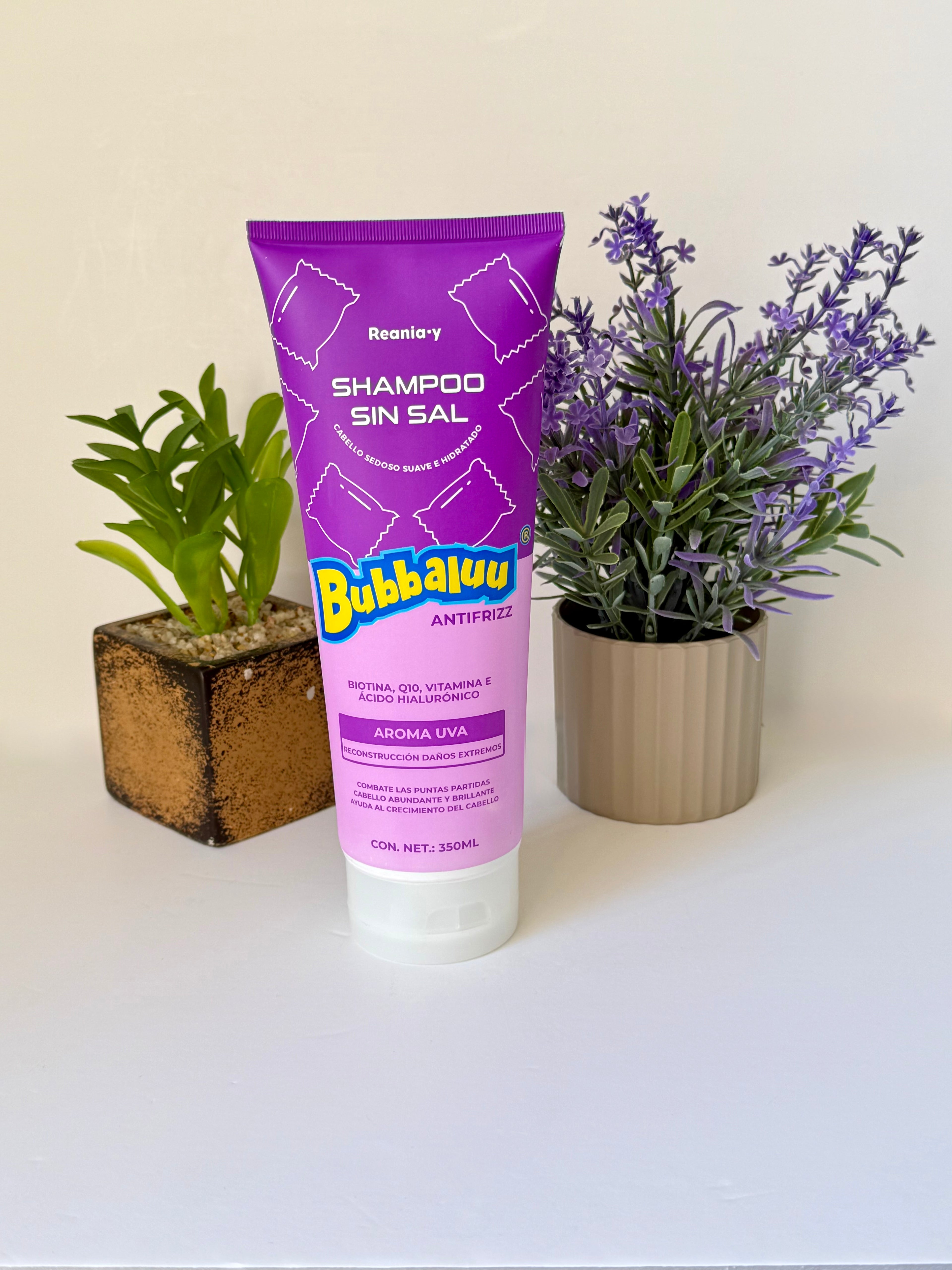 Shampoo sin sal bubbaluu uva 350 ml
