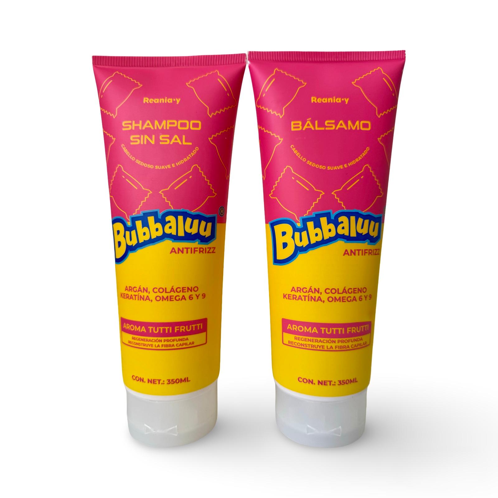 Pack Shampoo Y Bálsamo Bubbaluu Antifrizz Tutti Frutti 350ml