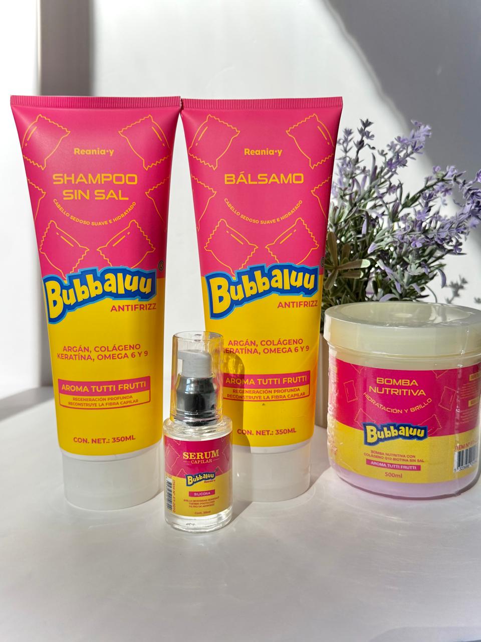 Kit Tratamiento Capilar Bubbaluu Antifrizz 4u. PARA PELOS CON FRIZZ Y SECO