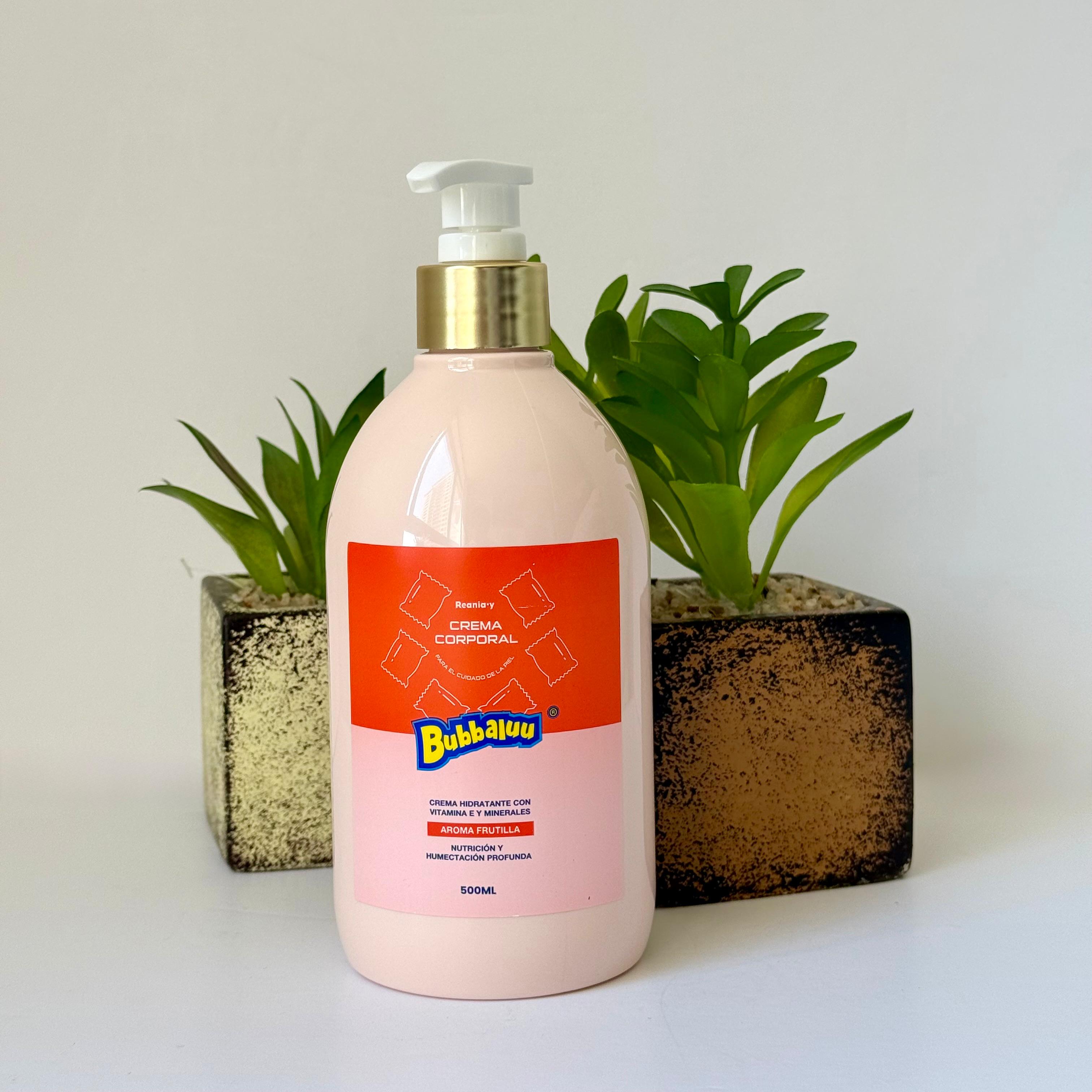 Crema Corporal Hidratante Vitamina E Y Minerales Aroma Frutilla 500ml
