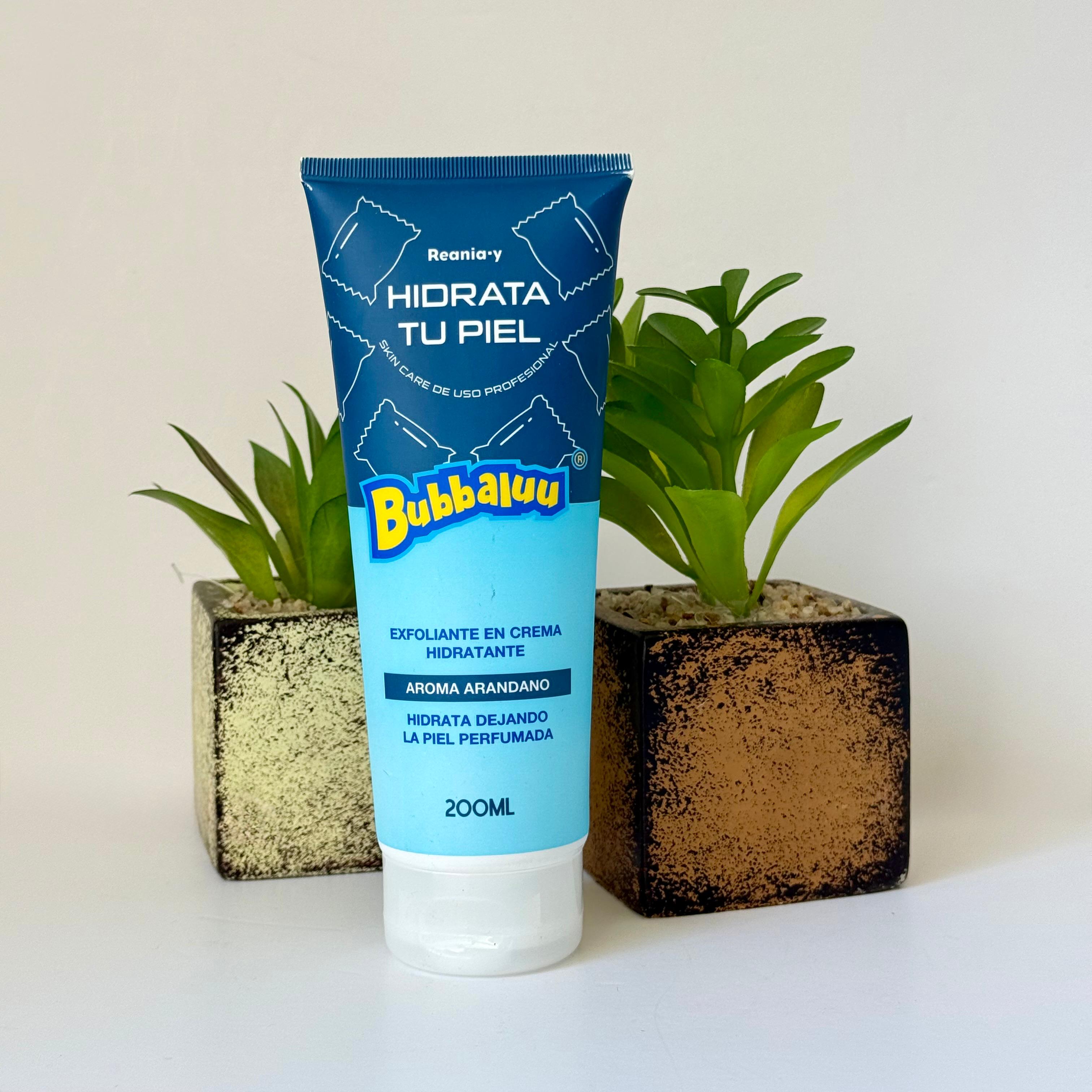 Exfoliante En Crema Hidratante Facial Y Corporal Bubbaluu Fragancia arandano 200ml