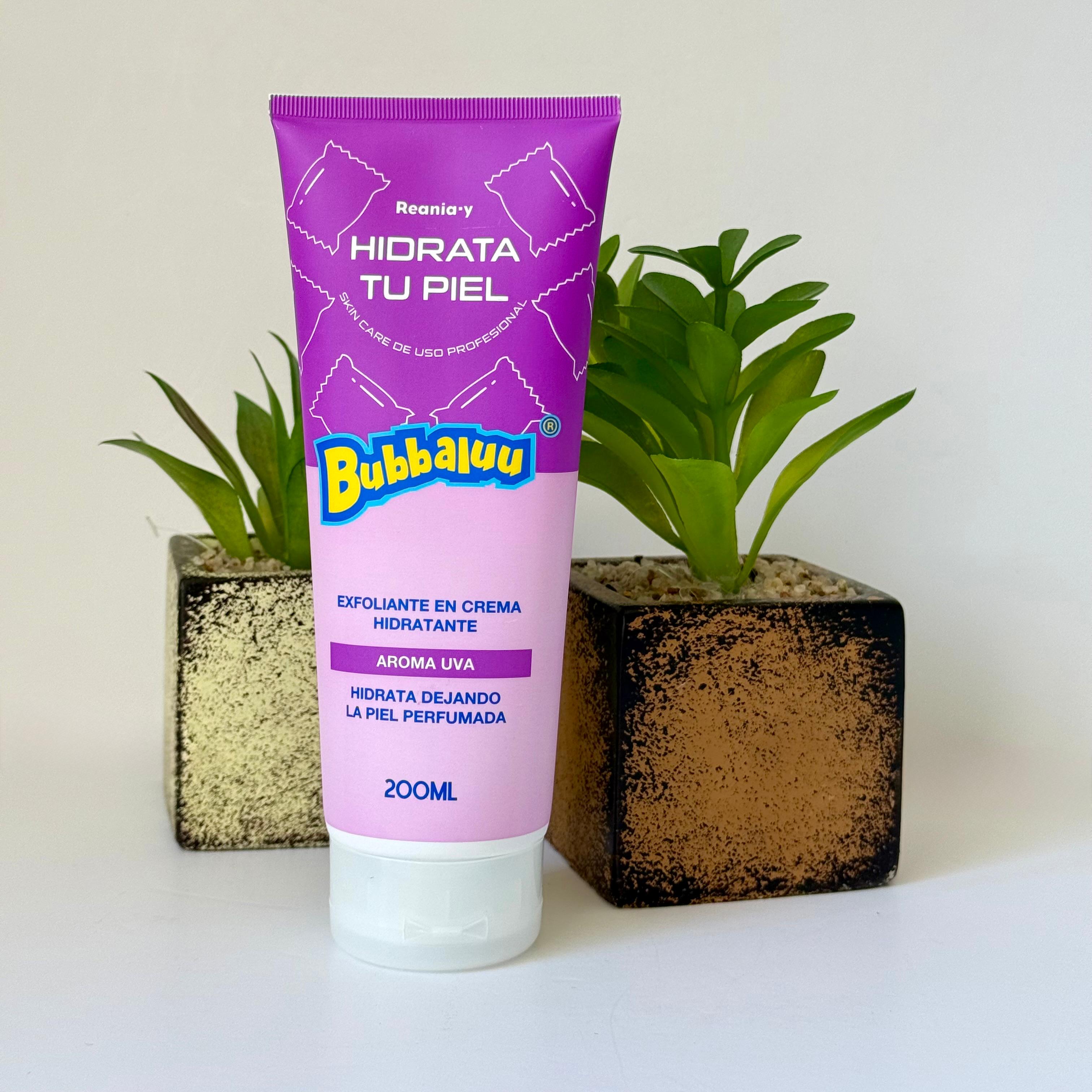 Exfoliante En Crema Hidratante Facial Y Corporal Bubbaluu Fragancia Uva 200ml