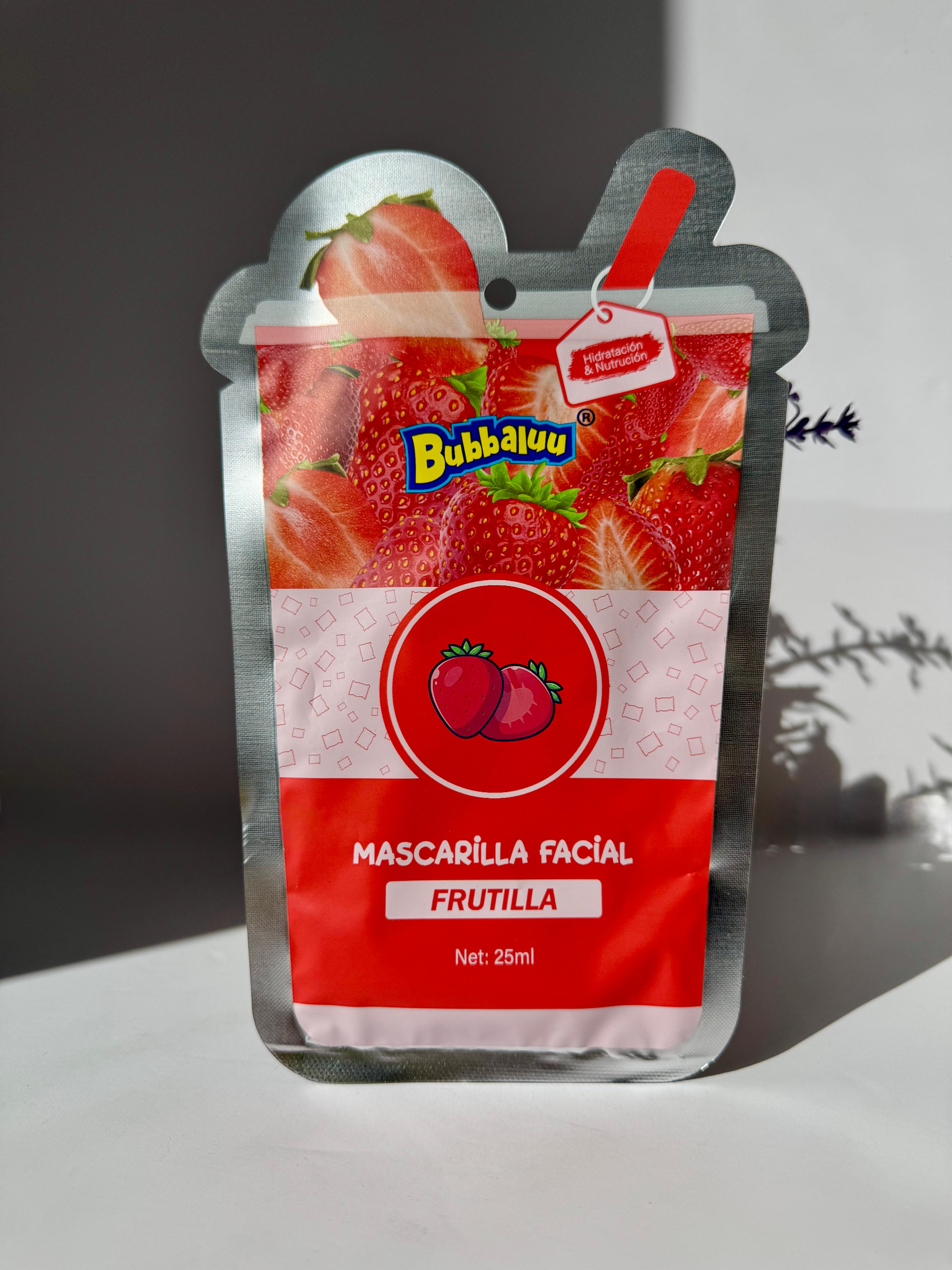 Mascarilla Facial Unidad Bubbaluu Frutilla