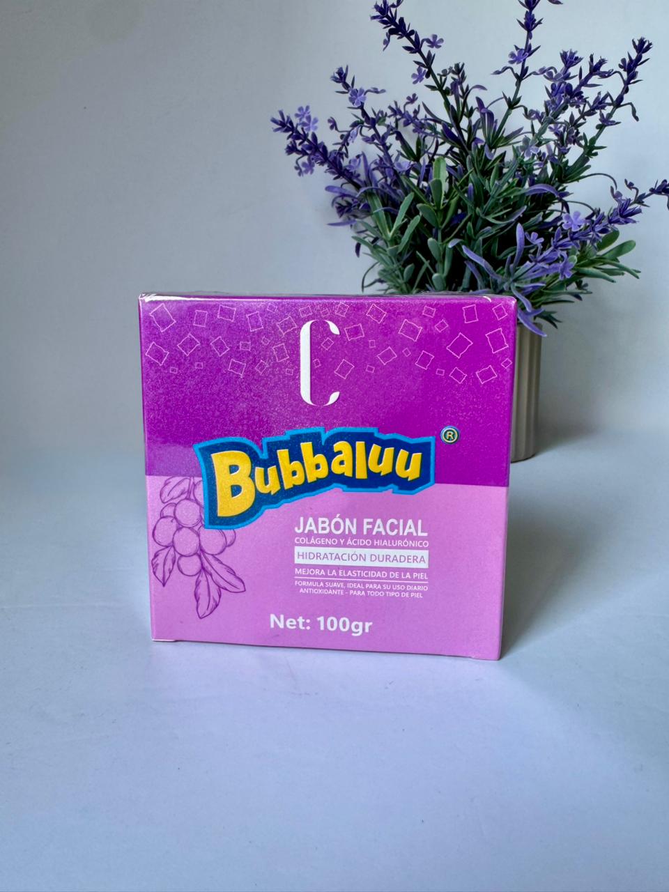 Jabón Facial Hidratante Bubbaluu Colágeno 100gr Todo Tipo De Piel Día/noche